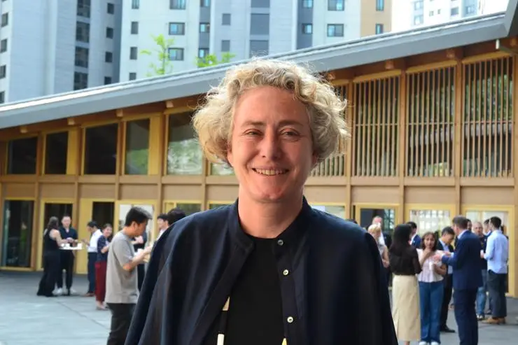 Swiss Ambassador Dagmar Schmidt Tartaglia poses at the Swiss Hanok in western Seoul, May 22. Courtesy of Bereket Alemayehu 