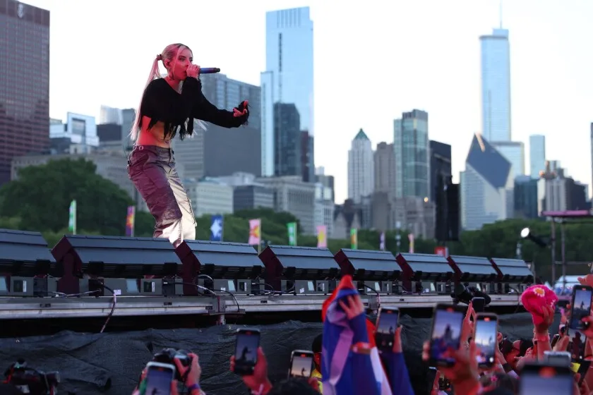 Young Miko performs at the Sueños Music Festival at Grant Park in Chicago on Saturday.