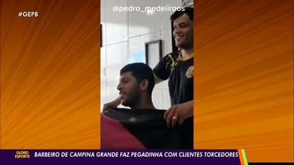 Barbeiro viraliza ao pregar peça em clientes com capas de clubes adversários; assista