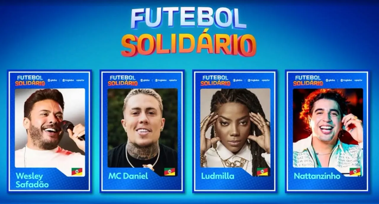 Futebol Solidário contará com cantores como Wesley Safadão, MC Daniel, Ludmilla e Nattanzinho