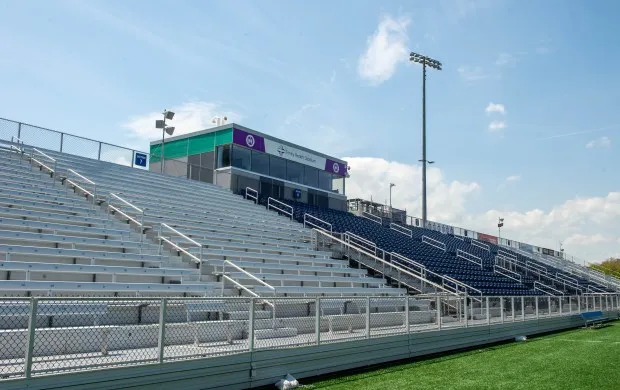 Stands on the west side of Trinity Health Stadium in Hartford could be outfitted with upscale suites in an estimated $25 million renovation. (Aaron Flaum/Hartford Courant)