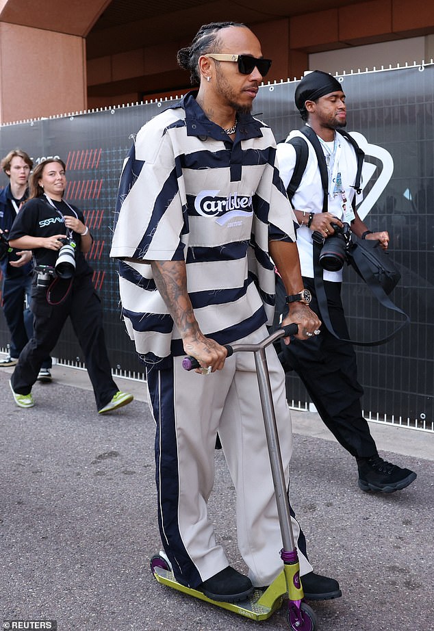 Lewis Hamilton makes a bold fashion statement in an oversized co-ord