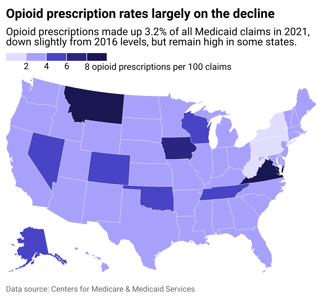 Wisconsin among top 10 states prescribing opioids to Medicaid patients