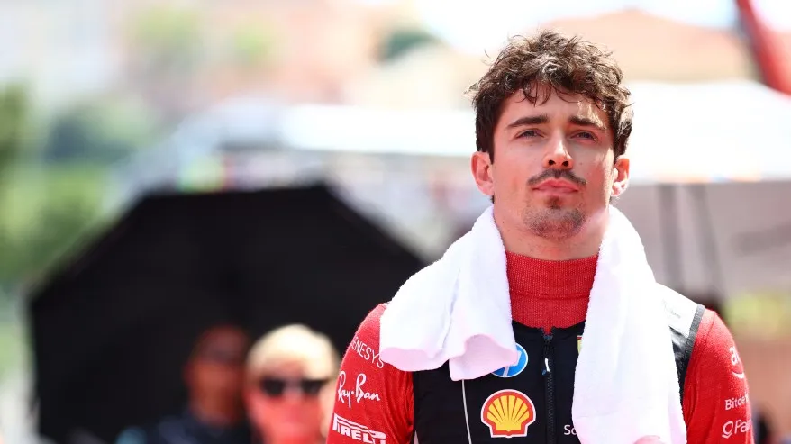 Charles Leclerc of Monaco and Ferrari looks on on the grid prior to the F1 Grand Prix of Monaco at Circuit de Monaco on May 26, 2024