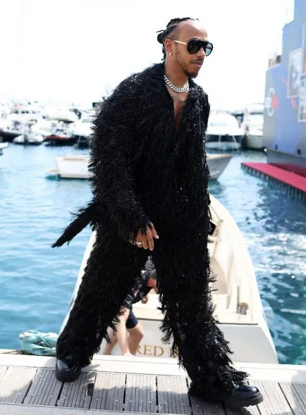 Lewis Hamilton of Great Britain and Mercedes arrives in the Paddock prior to practice ahead of the F1 Grand Prix of Monaco at Circuit de Monaco on May 24, 2024