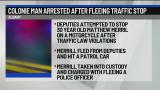 Colonie man arrested after fleeing traffic stop, striking patrol car