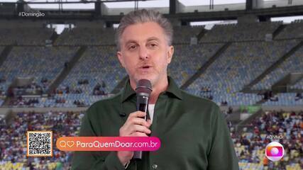 Luciano Huck recebe convidados especiais no Futebol Solidário do Domingão; acompanhe