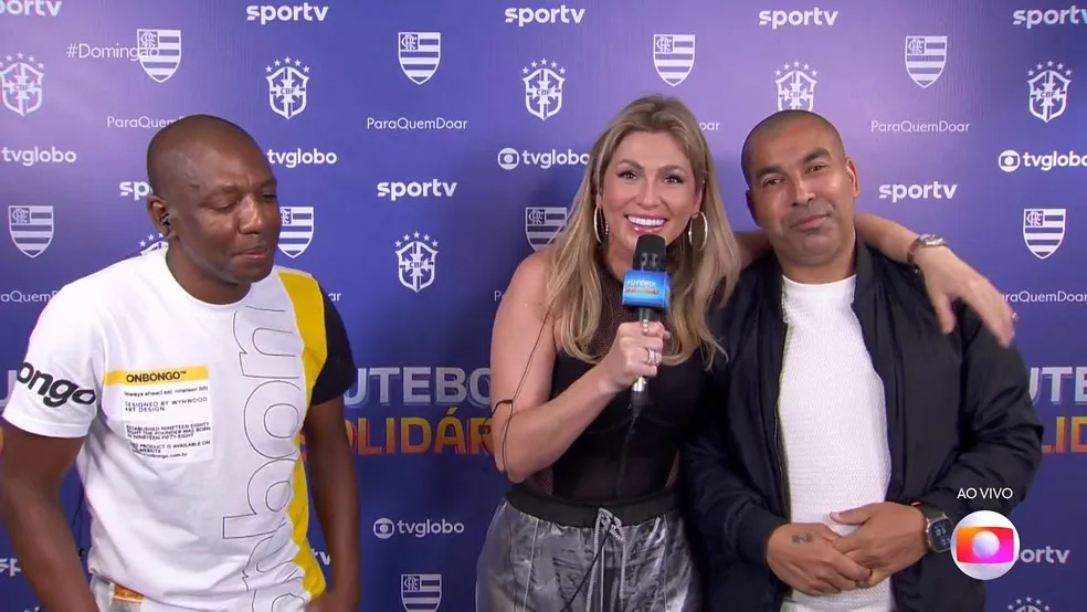 Livia Andrade nos bastidores do Futebol Solidário — Foto: Globo