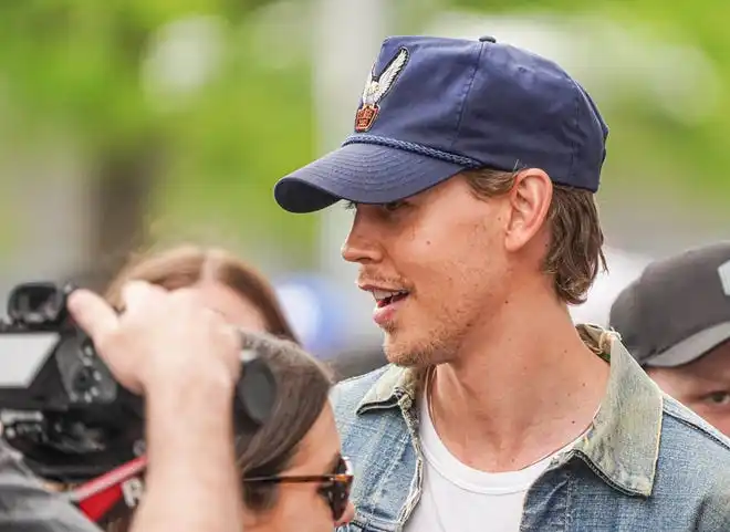 Actor and honorary starter Austin Butler walks the celebrity red carpet on Sunday, May 26, 2024, during the 108th running of the Indianapolis 500 at Indianapolis Motor Speedway.