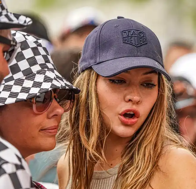 Actress Madelyn Cline walks the celebrity red carpet on Sunday, May 26, 2024, during the 108th running of the Indianapolis 500 at Indianapolis Motor Speedway.