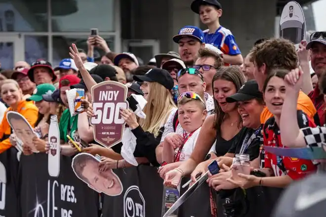 Celebs walk the red carpet on Sunday, May 26, 2024, during the 108th running of the Indianapolis 500 at Indianapolis Motor Speedway.