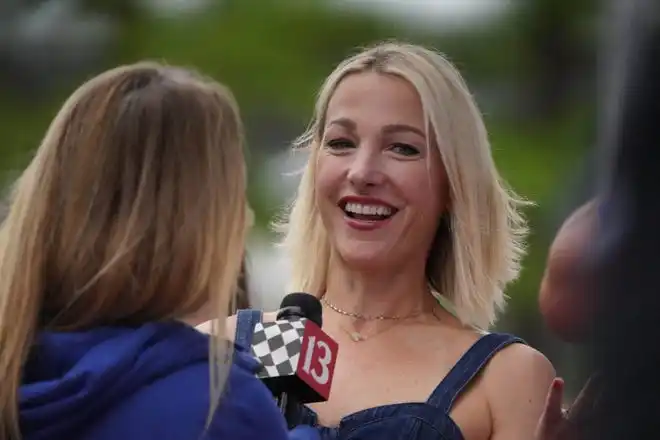 Social media personality Annie Agar walks the celebrity red carpet on Sunday, May 26, 2024, during the 108th running of the Indianapolis 500 at Indianapolis Motor Speedway.