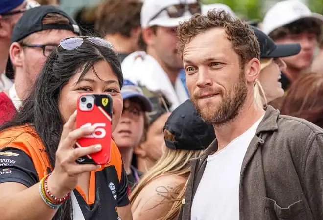 Vocalist Phillip Phillips, who won American Idol, walks the celebrity red carpet on Sunday, May 26, 2024, during the 108th running of the Indianapolis 500 at Indianapolis Motor Speedway.