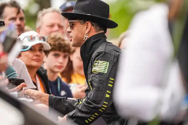 Snake Pit performer Timmy Trumpet walks the celebrity red carpet on Sunday, May 26, 2024, during the 108th running of the Indianapolis 500 at Indianapolis Motor Speedway.