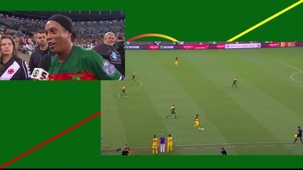 Ronaldinho faz dois gols no Futebol Solidário, sai ovacionado e reforça apoio ao Rio Grande do Sul
