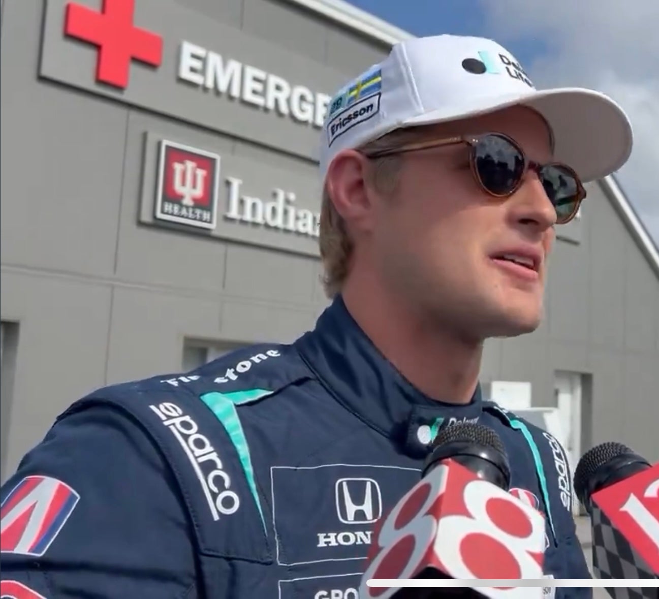 Three car crash on the first lap of the Indy 500