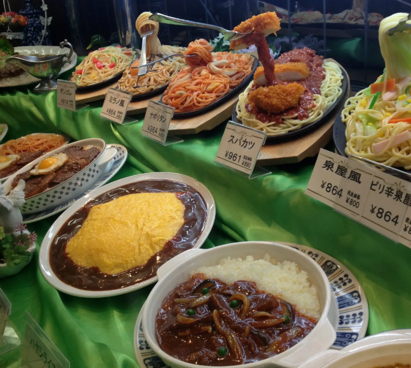 Wax sculptures of Japanised Western cuisine, or yoshoku, outside a restaurant to entice customers. Photo: Russell Thomas