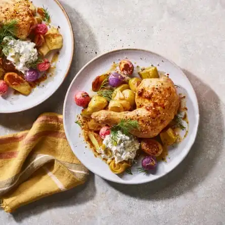 Pickle and dill chicken with sour cream.