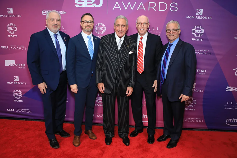 Blank and his team from AMB Sports and Entertainment:  Brett Jewkes, Greg Beadles, Rich McKay and Steve Cannon