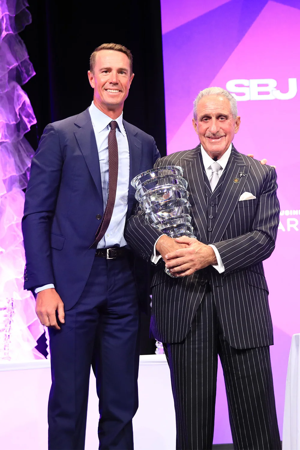 Ex-Falcons QB Matt Ryan presented the Lifetime Achievement Award to Blank.