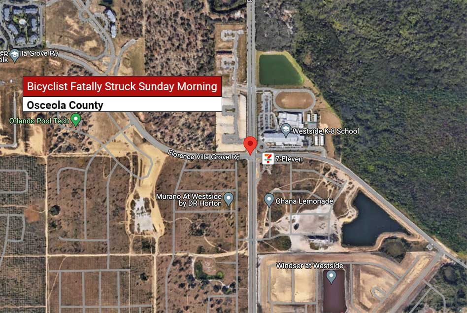 Bicyclist Fatally Struck by Car Sunday Morning in Osceola County, FHP says