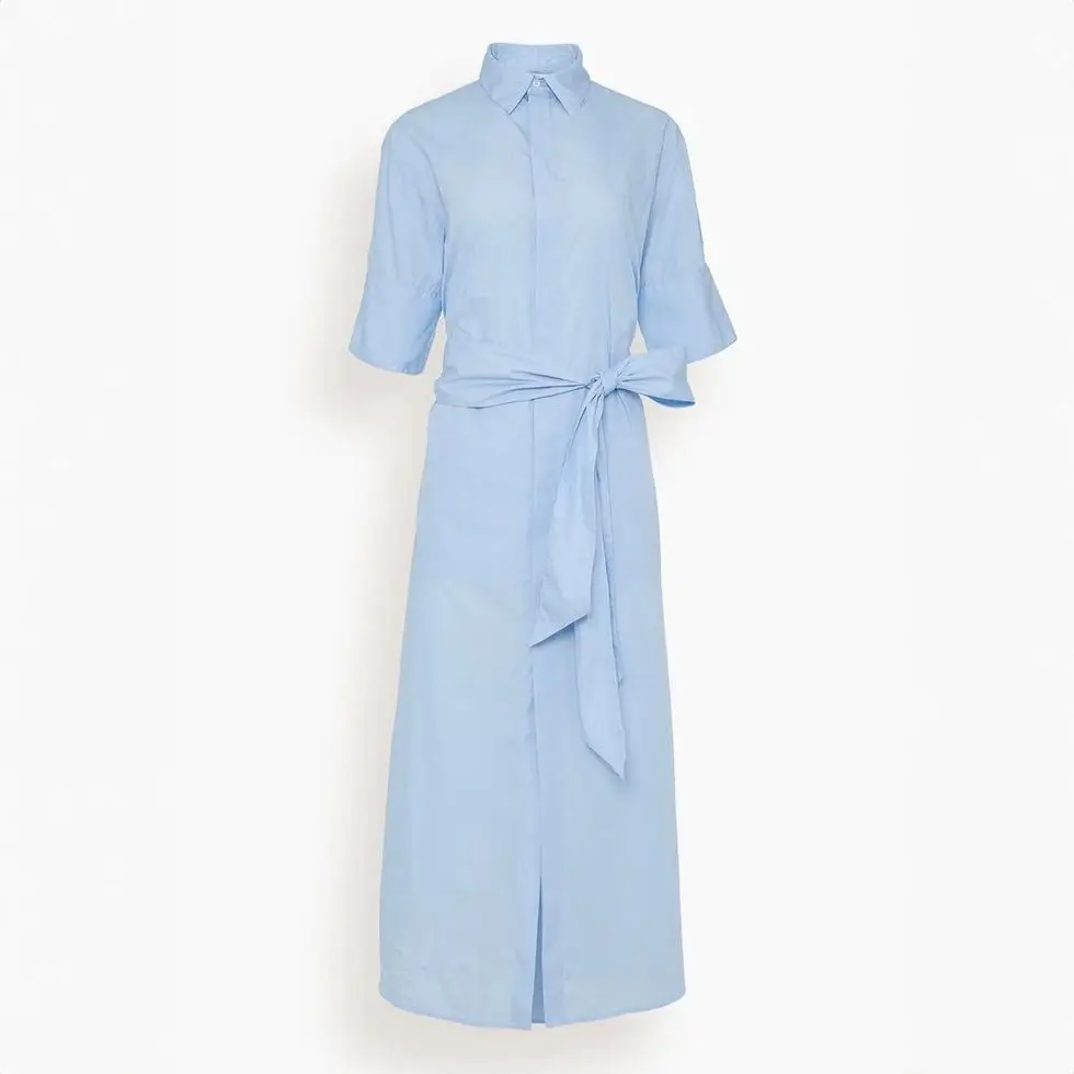 Abiti Daria Long Shirt Dress in Light Blue