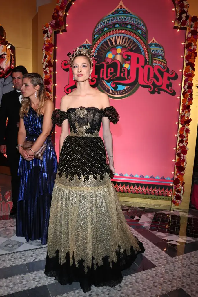 Beatrice Borromeo opted for a black and gold gown by Dior 