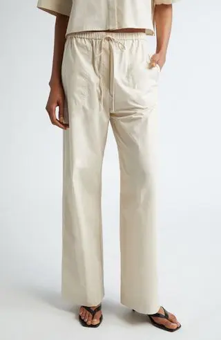 Organic Cotton Poplin Drawstring Pants