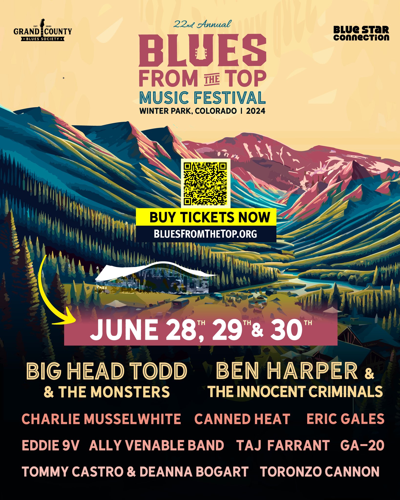 22nd Annual Blues from the Top Music Festival Returns to Winter Park CO June 28-30