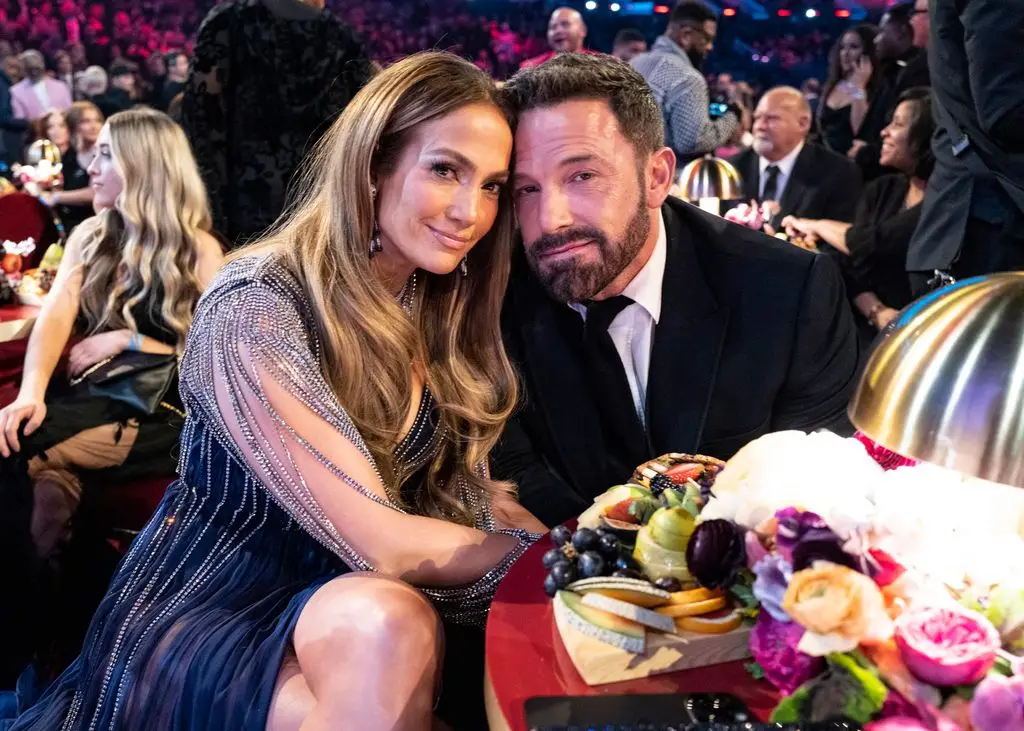 LOS ANGELES, CALIFORNIA - FEBRUARY 05: Jennifer Lopez and Ben Affleck seen during the 65th GRAMMY Awards at Crypto.com Arena on February 05, 2023 in Los Angeles, California. (Photo by John Shearer/Getty Images for The Recording Academy)