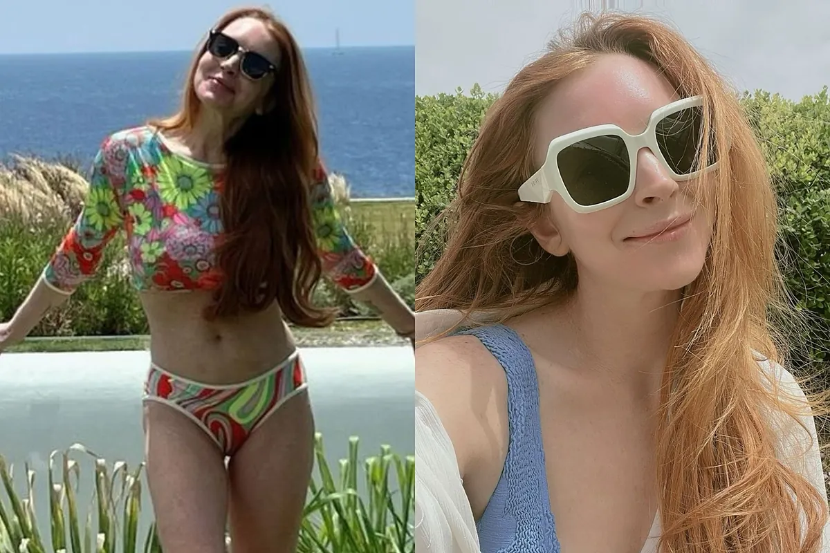 Lindsay Lohan looks stunning wearing swimsuit in Greece getaway 10 months after giving birth