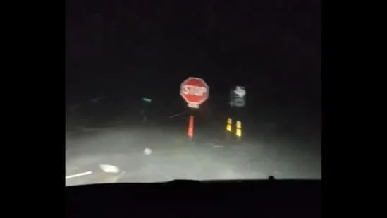 Terrifying video shows 2 women's ordeal as they face violent Texas tornado (@DamagedSector/X)