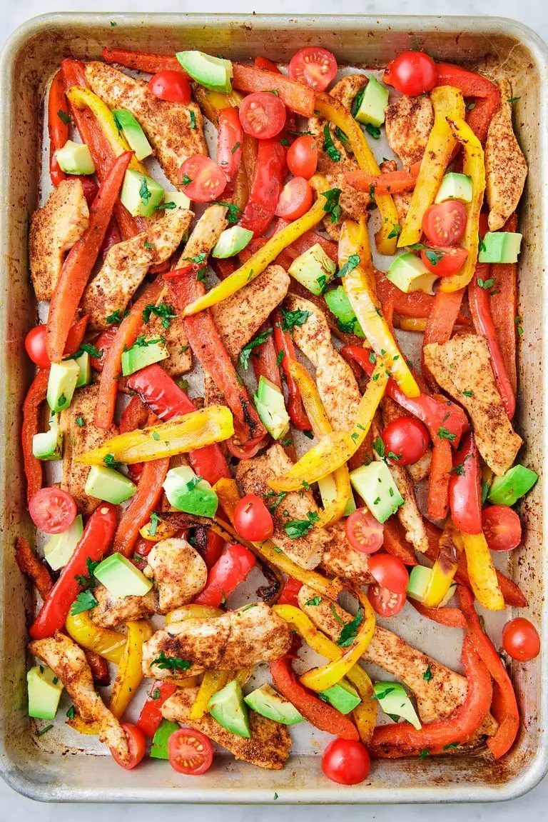 sheet pan chicken fajitas