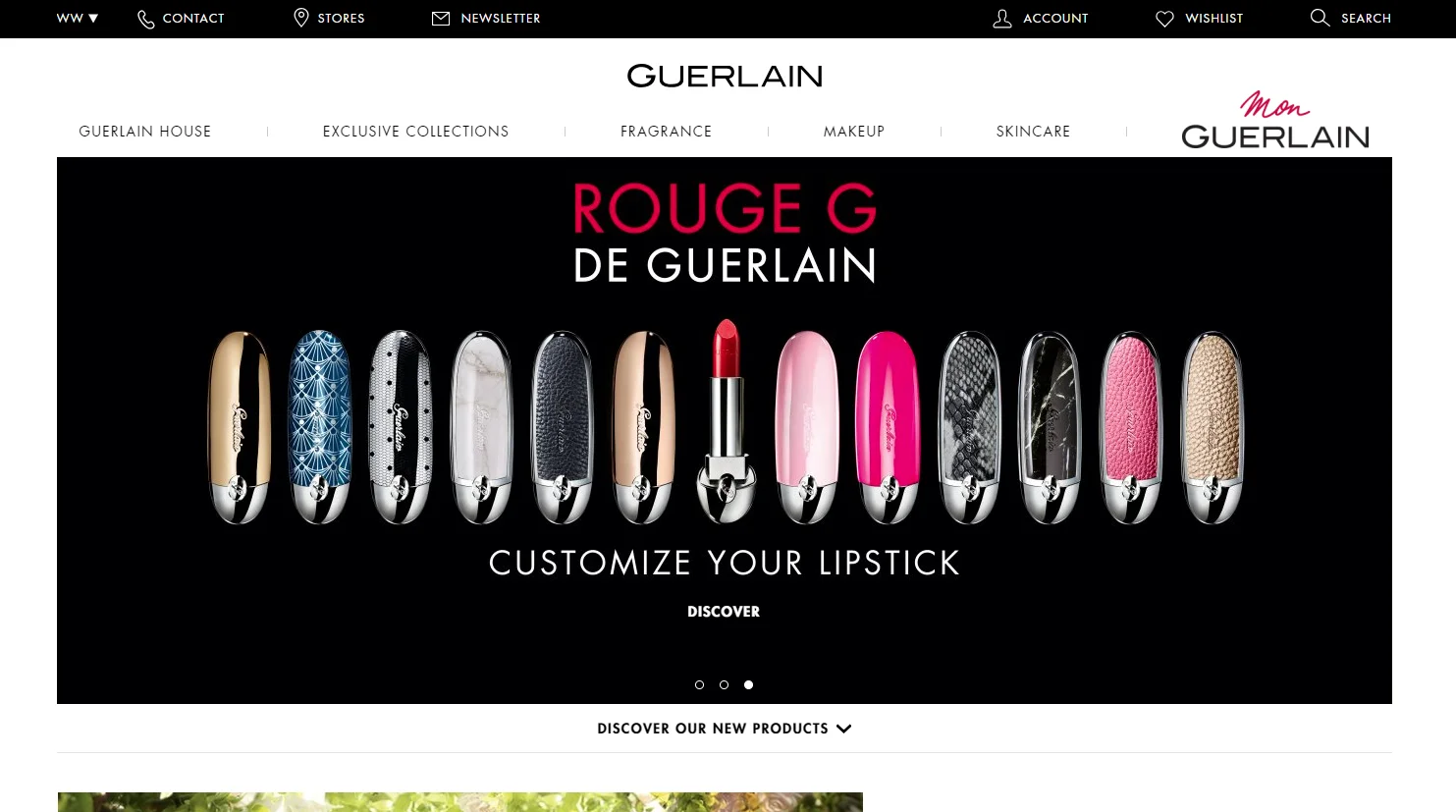 Guerlain Beauty Website best colors for beauty websites