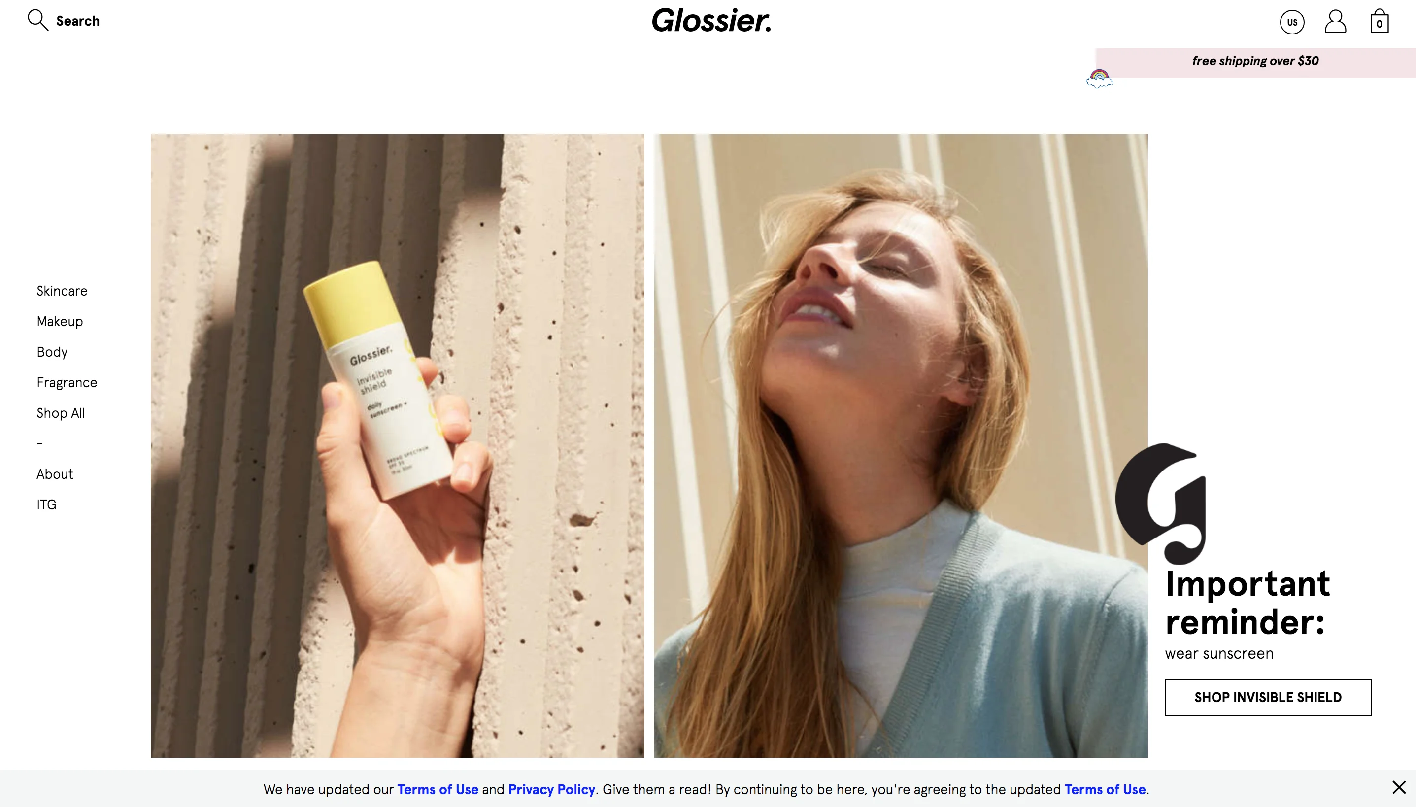 Glossier Beauty Website best beauty websites
