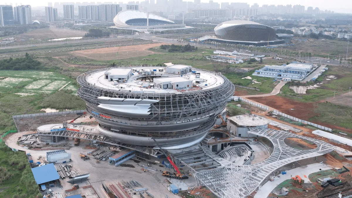 This curvy cloud like museum in China features climate-conscious design