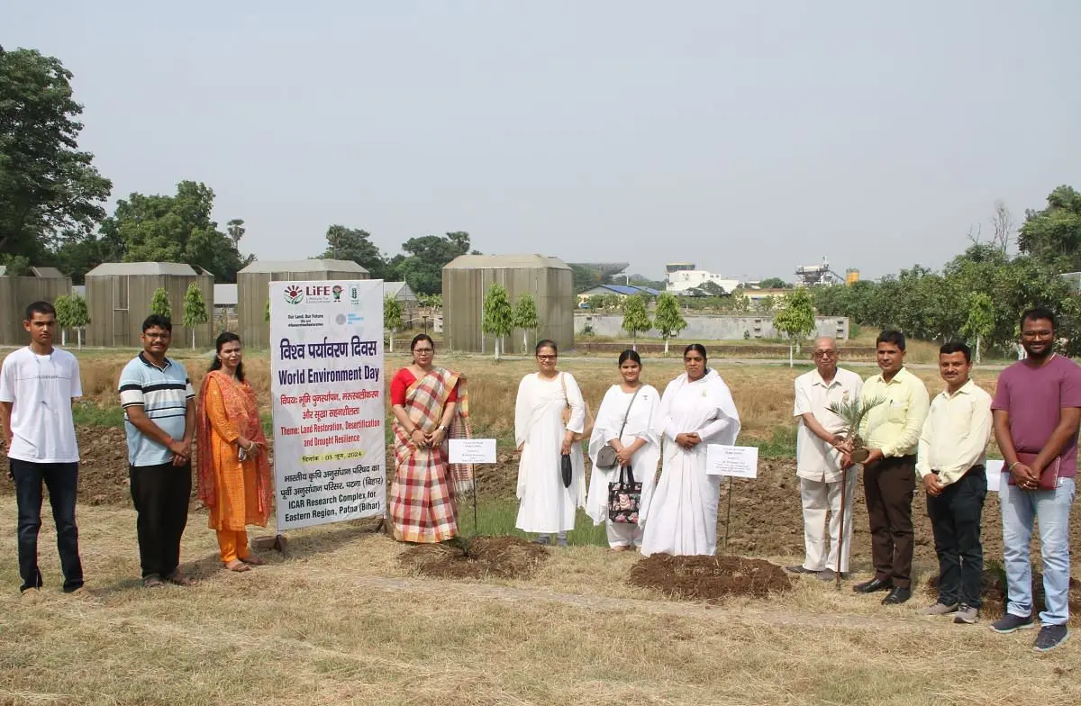 Dr. Amita Raj, Divisional Forest Officer of Sitamarhi and Sheohar, Bihar, participates in a tree plantation alongside other dignitaries