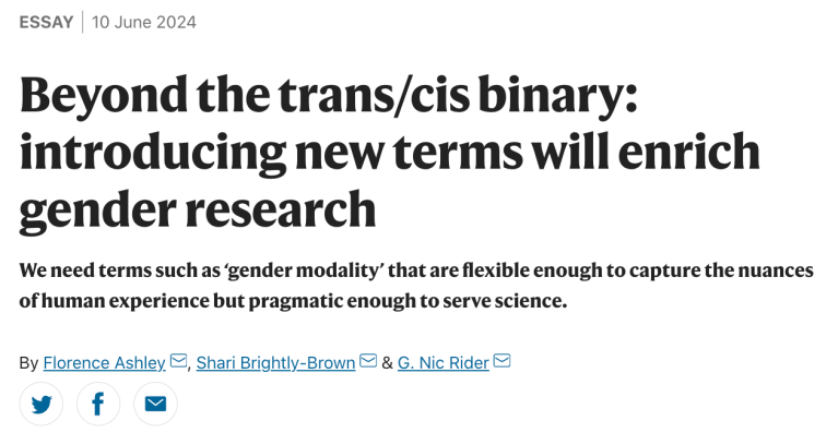 Nature writes about gender semantics rather than science