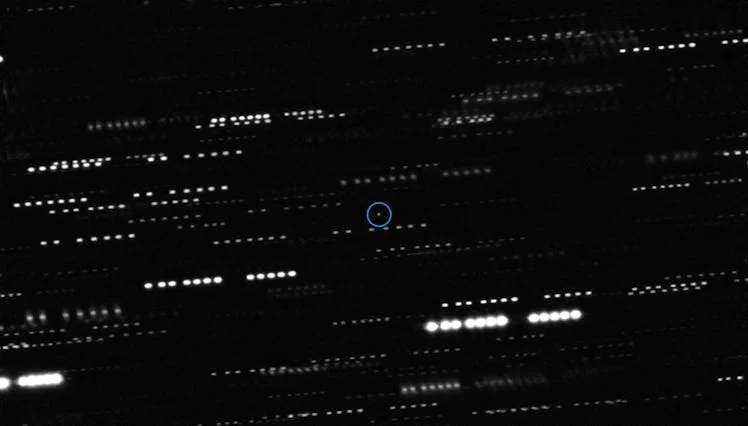 A single point in the middle of a sea of spots is the distant 'Oumuamua object, the first known inte...