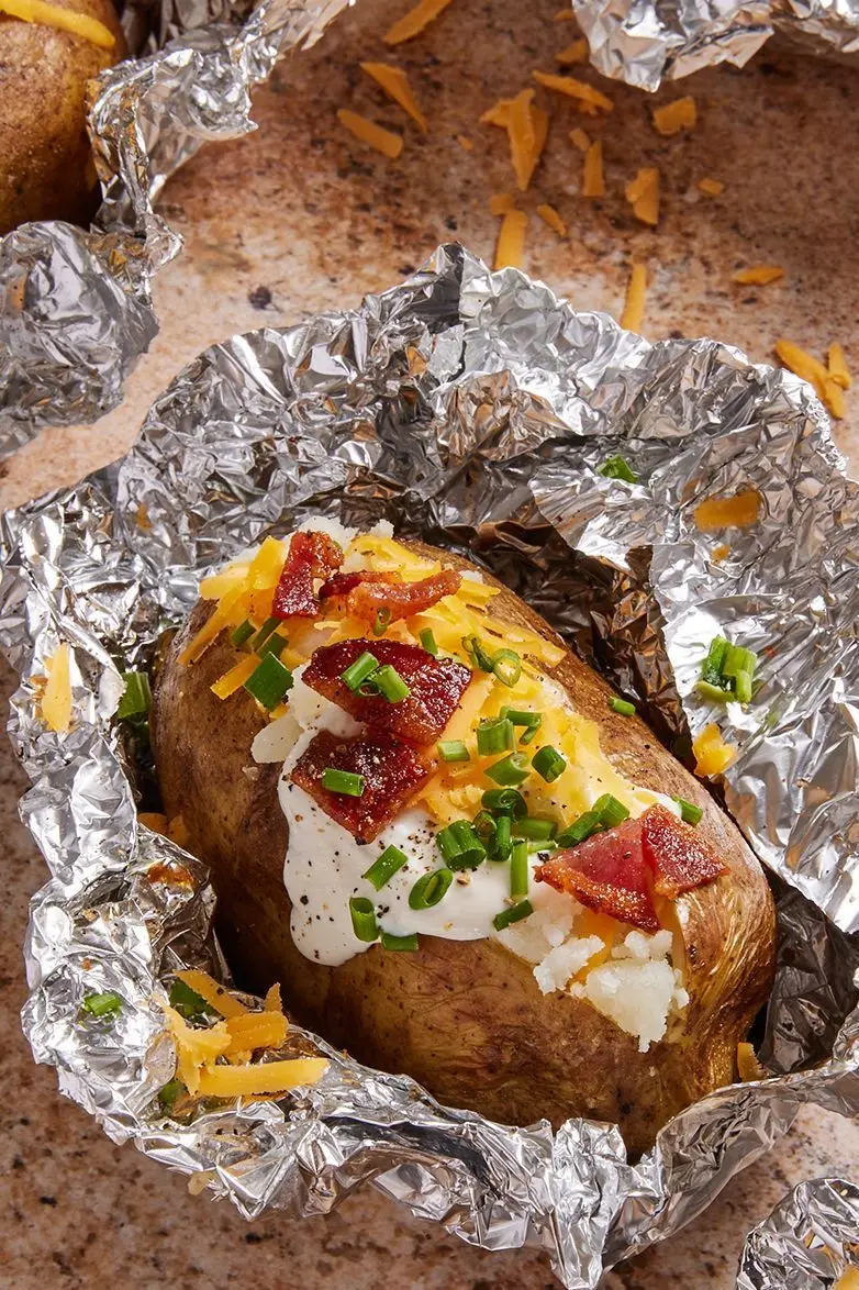 grilled baked potatoes