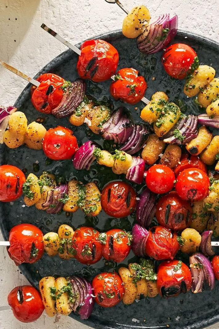 tomato gnocchi kebabs