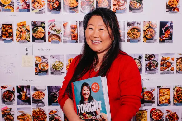 Nagi Maehashi with pages from her upcoming cookbook.