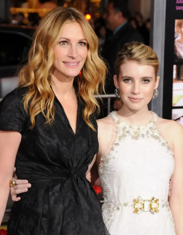 Emma Roberts, right, with aunt Julia Roberts in 2010. 