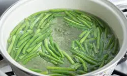 green beans boiling in water