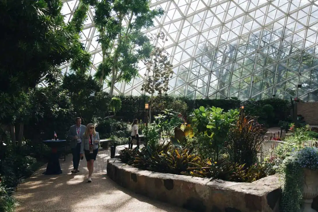 The Conservative Climate Reception held at Mitchell Park Domes in Milwaukee, Wisconsin on the second day of the Republican National Convention. Grace Widyatmadja/NPR