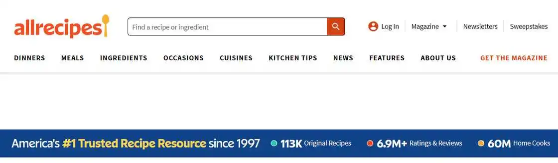 Allrecipes homepage Allrecipes homepage