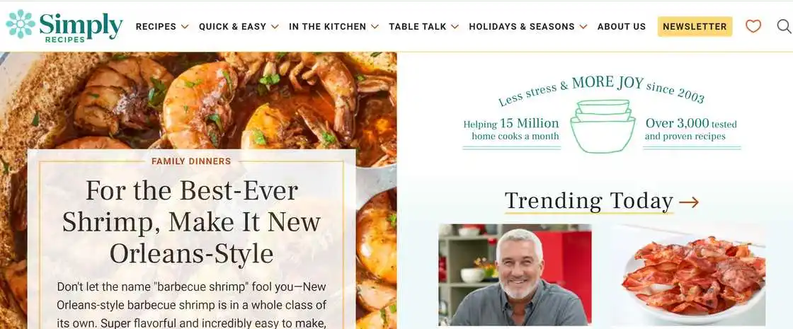 Simply Recipes homepage Simply Recipes homepage