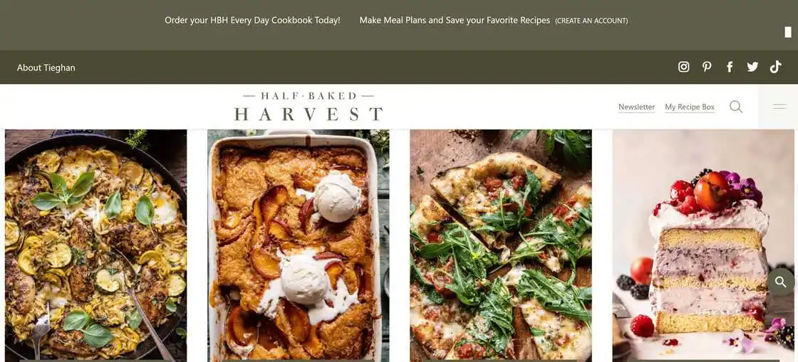Half Baked Harvest homepage Half Baked Harvest homepage
