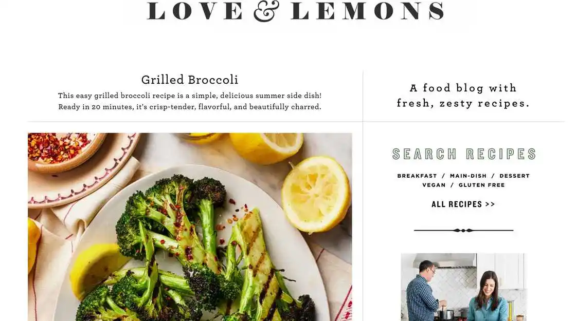 Love and Lemons homepage Love and Lemons homepage