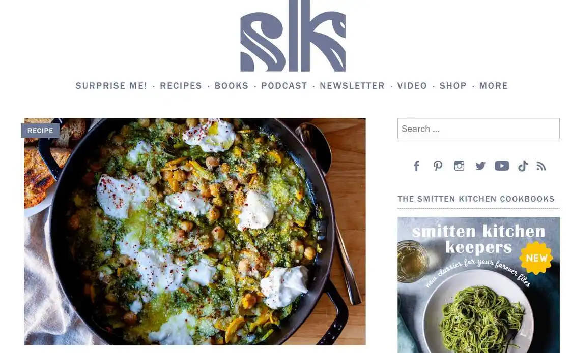 Smitten Kitchen homepage Smitten Kitchen homepage
